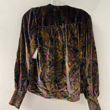 ANTHROPOLOGIE WOMEN'S TOP navy yellow green purple XS