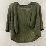 MELANIE LYNE WOMEN'S CARDIGAN olive green L