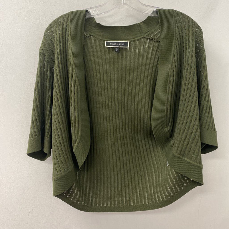 MELANIE LYNE WOMEN'S CARDIGAN olive green L