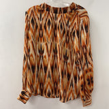 ESQUALO WOMEN'S BLOUSE/SHIRT orange black cream 12