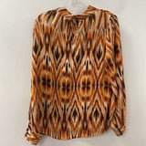 ESQUALO WOMEN'S BLOUSE/SHIRT orange black cream 12