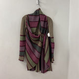 WOMEN'S CARDIGAN purple pink brown grey M