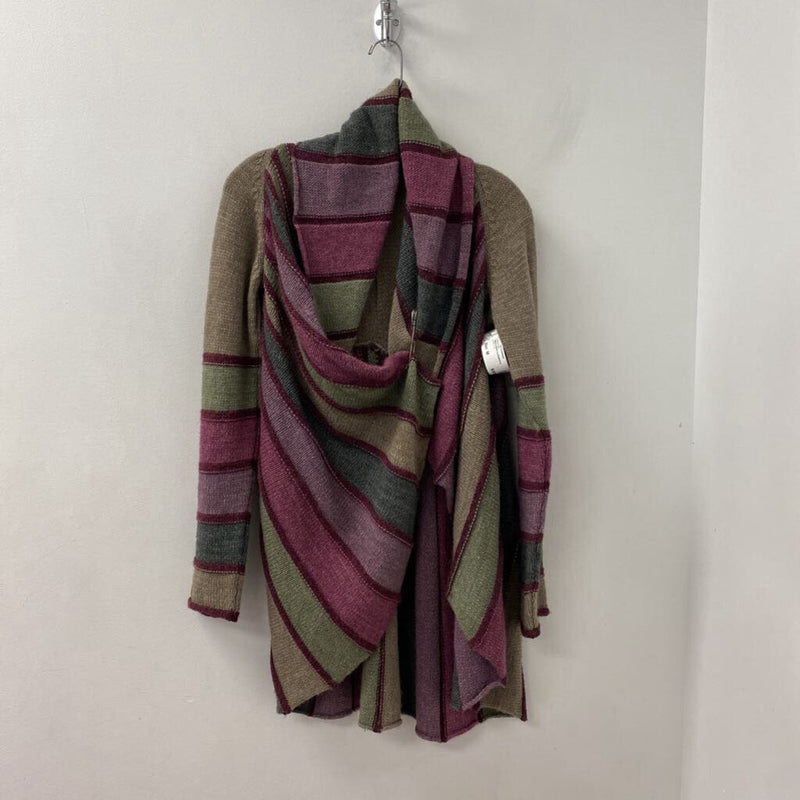 WOMEN'S CARDIGAN purple pink brown grey M