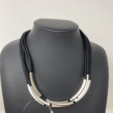 TWOA WOMEN'S NECKLACE black silver