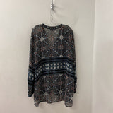 toni t. WOMEN'S PLUS TOP black pink blue 2X