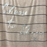 REITMANS WOMEN'S PLUS TOP beige grey stripe 2XP