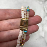 WOMEN'S BRACELET pink turquoise gold