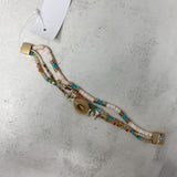 WOMEN'S BRACELET pink turquoise gold