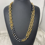 WOMEN'S NECKLACE gold charcoal
