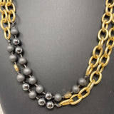 WOMEN'S NECKLACE gold charcoal