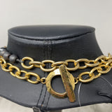 WOMEN'S NECKLACE gold charcoal