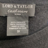 Lord & Taylor WOMEN'S PLUS TOP black 3X