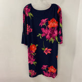 WOMEN'S PLUS DRESS navy floral XXL