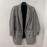 rachel zoe WOMEN'S PLUS TOP black white houndstooth 1X