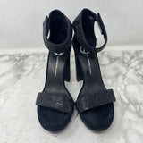 WISHBONE WOMEN'S HEELS black glitter 8.5