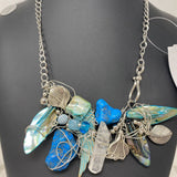 WOMEN'S NECKLACE silver aqua