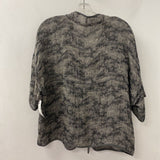 EILEEN FISHER WOMEN'S BLAZER/JACKET grey cream mix L