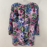 OLSEN WOMEN'S BLOUSE/SHIRT pink multi floral S/36