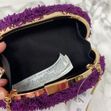 ZARA WOMEN'S BAG purple gold