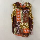 MELANIE LYNE WOMEN'S BLOUSE/SHIRT orange brown chartreuse 16