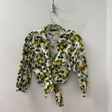 ZARA WOMEN'S BLOUSE/SHIRT white citrus print M
