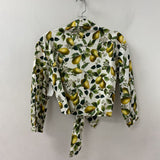 ZARA WOMEN'S BLOUSE/SHIRT white citrus print M