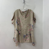 made in Italy WOMEN'S BLOUSE/SHIRT beige multi floral L