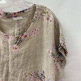 made in Italy WOMEN'S BLOUSE/SHIRT beige multi floral L