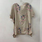 made in Italy WOMEN'S BLOUSE/SHIRT beige multi floral L
