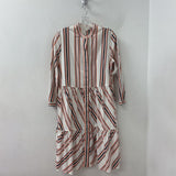 COS WOMEN'S DRESS white multi stripe 8