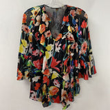ELIE TAHARI WOMEN'S BLOUSE/SHIRT black red yellow multi S