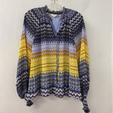 TED BAKER WOMEN'S BLOUSE/SHIRT blue yellow navy 6/2