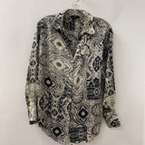 WOMEN'S BLOUSE/SHIRT black white print S