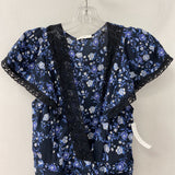 SANDRO WOMEN'S ROMPER black blue floral S