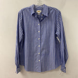 TALBOTS WOMEN'S BLOUSE/SHIRT blue white stripe 10