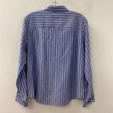 TALBOTS WOMEN'S BLOUSE/SHIRT blue white stripe 10