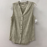 WEATHERPROOF WOMEN'S BLOUSE/SHIRT white olive fine stripe M