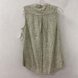 WEATHERPROOF WOMEN'S BLOUSE/SHIRT white olive fine stripe M