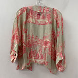 one hundred stars WOMEN'S BLOUSE/SHIRT pale turquoise & pink S/M