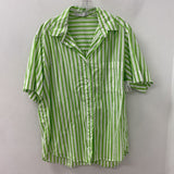 FAITHFULL THE BRAND WOMEN'S BLOUSE/SHIRT white lime stripe 8