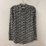 EQUIPMENT WOMEN'S BLOUSE/SHIRT black white heart print S