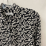 EQUIPMENT WOMEN'S BLOUSE/SHIRT black white heart print S