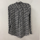 EQUIPMENT WOMEN'S BLOUSE/SHIRT black white heart print S