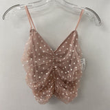 WOMEN'S TANK/CAMI pink white dots S