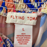 FLYING TOMATO WOMEN'S BLOUSE/SHIRT cream pink green L