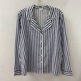 SPLENDID WOMEN'S BLOUSE/SHIRT white blue stripe L