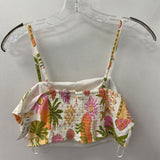 WOMEN'S BLOUSE/SHIRT white pink lime M
