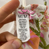 WOMEN'S BLOUSE/SHIRT white pink lime M
