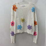 JOHN + JENN WOMEN'S SWEATER white multi M