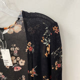 H&M WOMEN'S CARDIGAN black peach floral print S